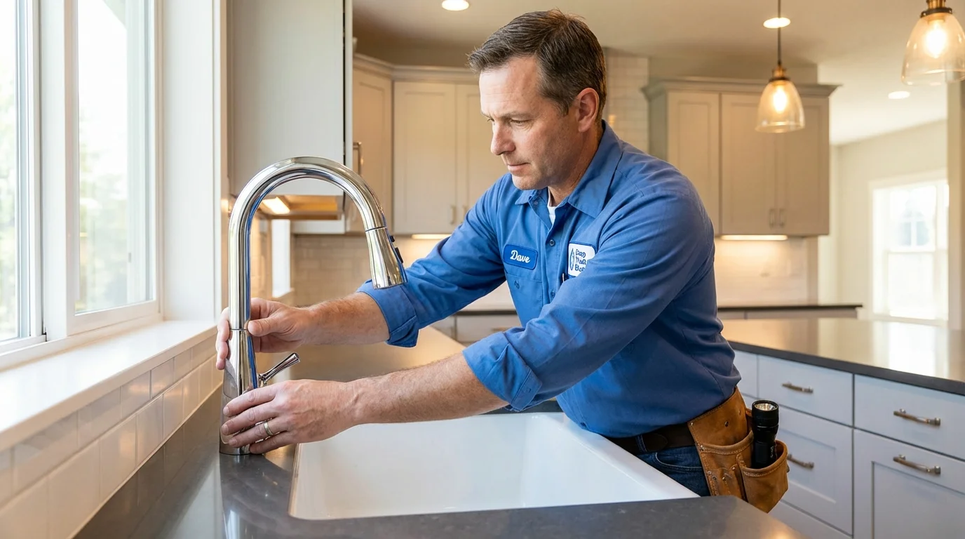 Kitchen faucet installation by Johns Plumbing LLC in Rochelle